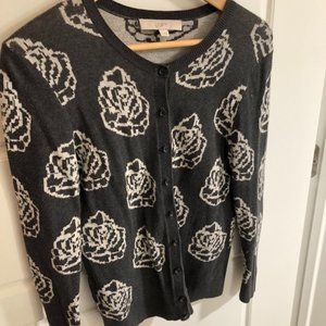 LOFT Flower Print Cardigan
